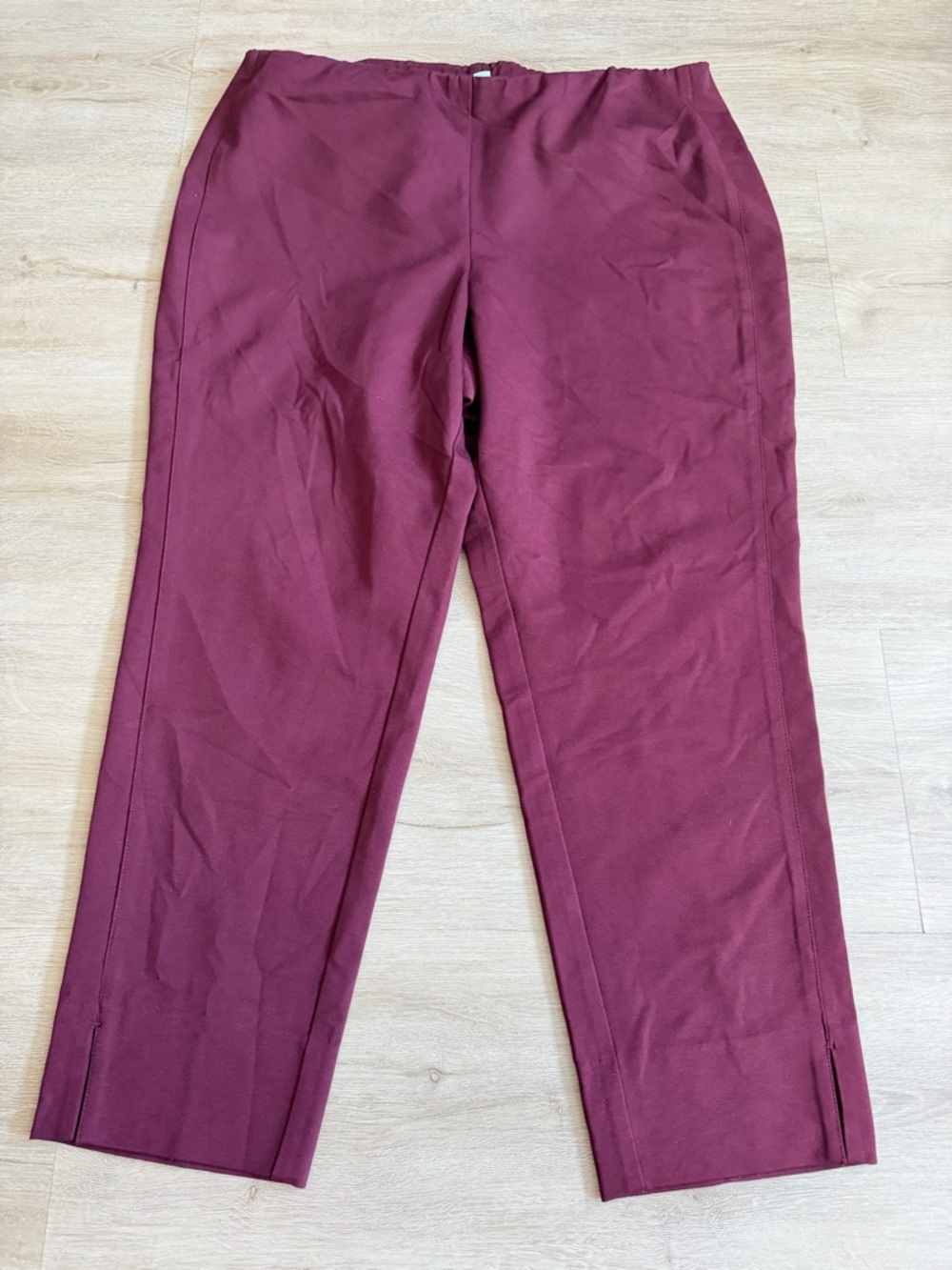 J. Jill XL Petite Ponte Slim Leg Pant Burgundy Purple